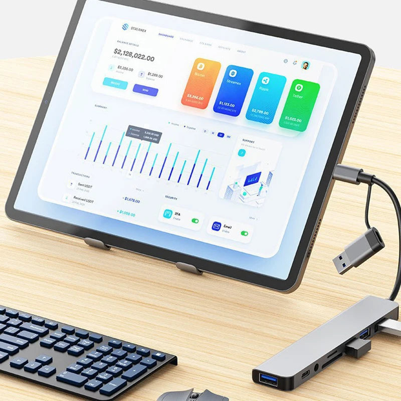 Multi-Port USB-C Adapter with 4K HDMI & Audio Jack