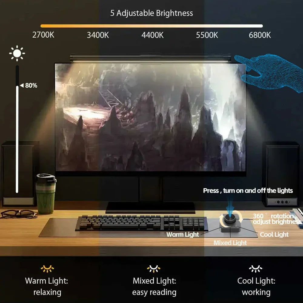 LED Monitor Light Bar — RGB Desk Lamp for Work & Gaming