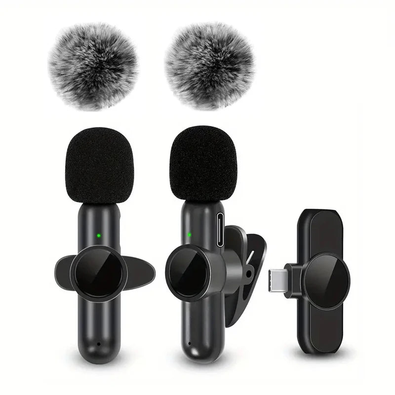 Wireless Lavalier Microphone with Windproof Cover - Pro Audio for iPhone & Android