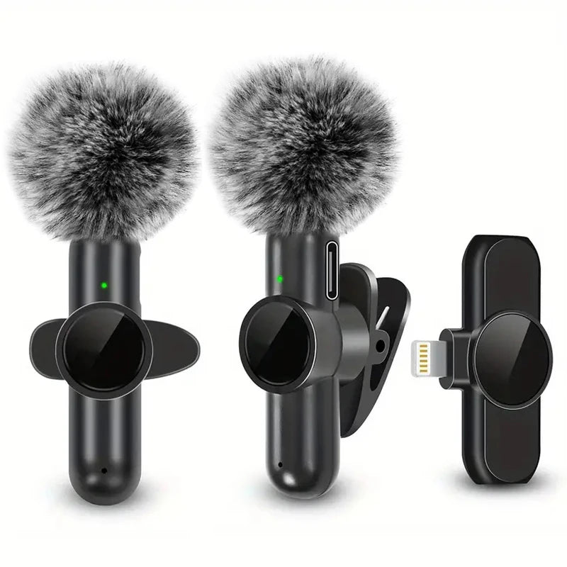 Wireless Lavalier Microphone with Windproof Cover - Pro Audio for iPhone & Android