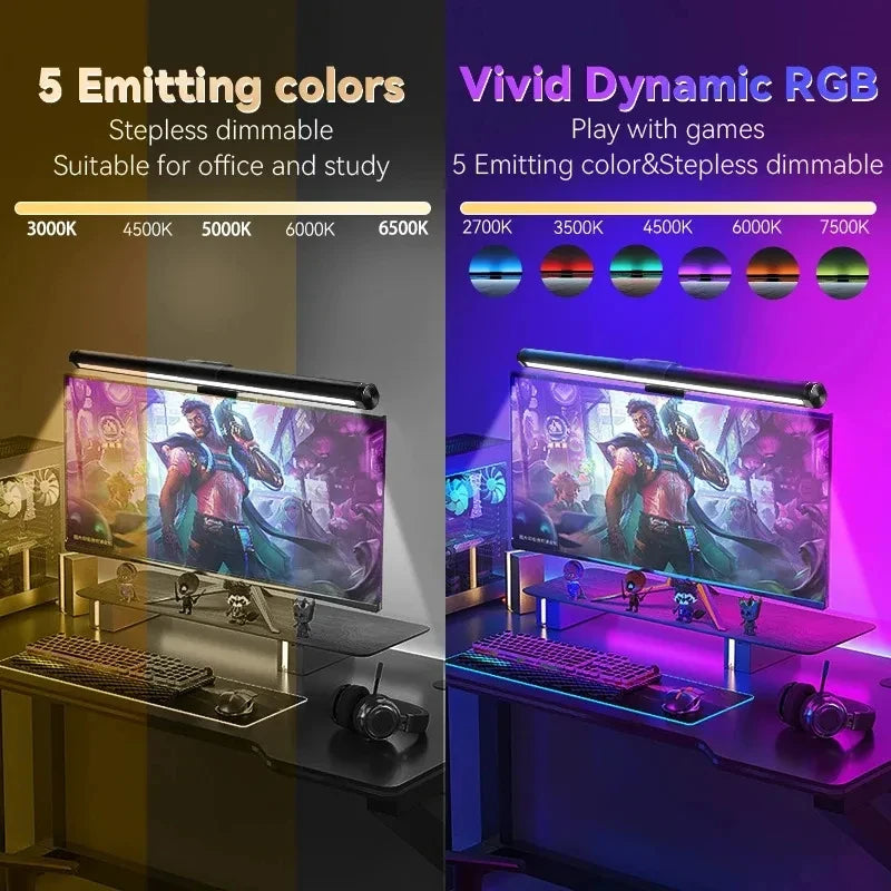 LED Monitor Light Bar — RGB Desk Lamp for Work & Gaming