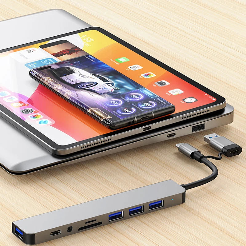 Multi-Port USB-C Adapter with 4K HDMI & Audio Jack