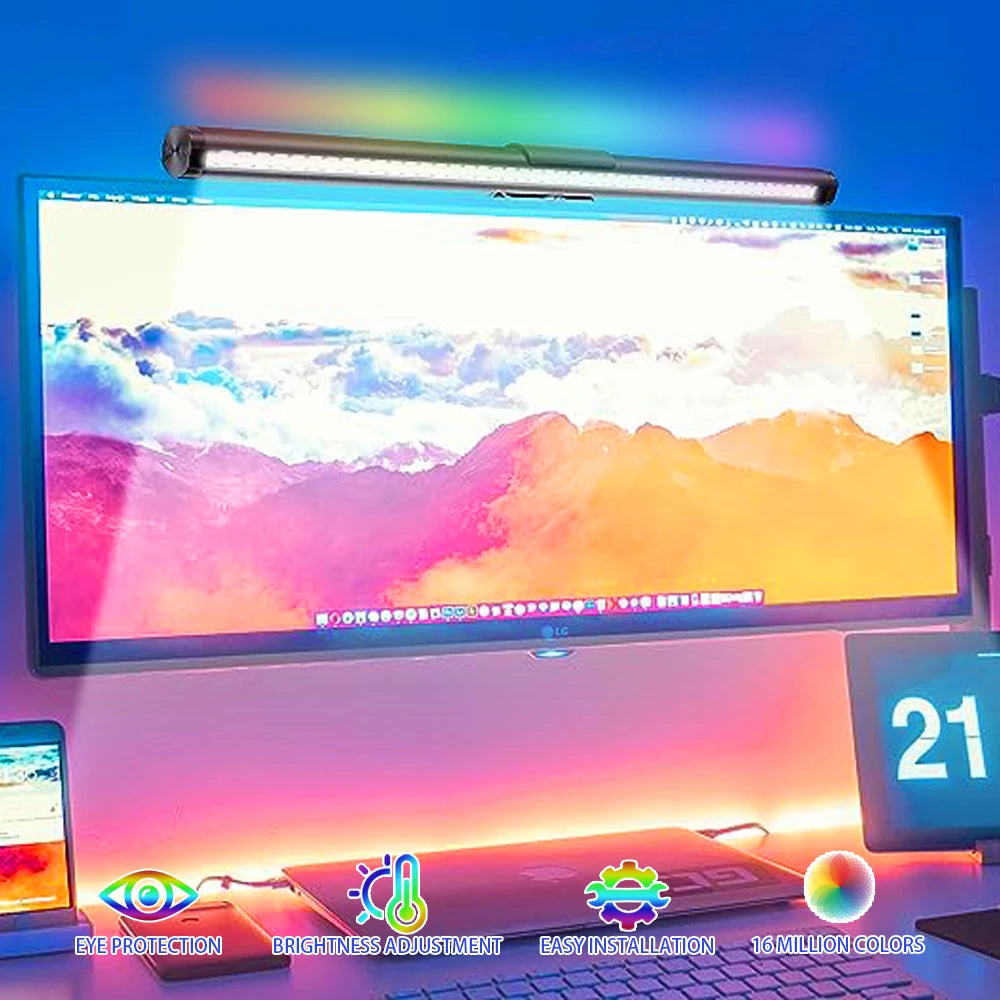 LED Monitor Light Bar — RGB Desk Lamp for Work & Gaming