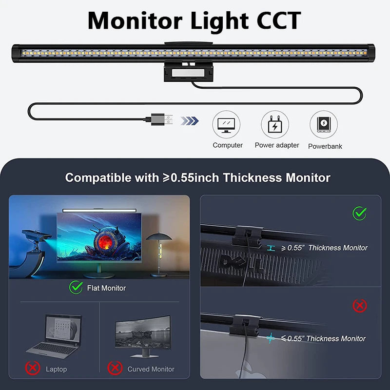 LED Monitor Light Bar — RGB Desk Lamp for Work & Gaming