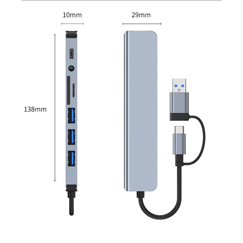 Multi-Port USB-C Adapter with 4K HDMI & Audio Jack