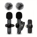 Wireless Lavalier Microphone with Windproof Cover - Pro Audio for iPhone & Android