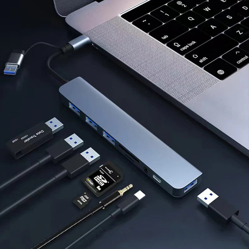Multi-Port USB-C Adapter with 4K HDMI & Audio Jack