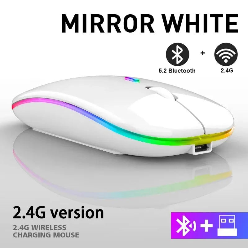 Ergonomic Dual-Mode Bluetooth Mouse with RGB Backlight