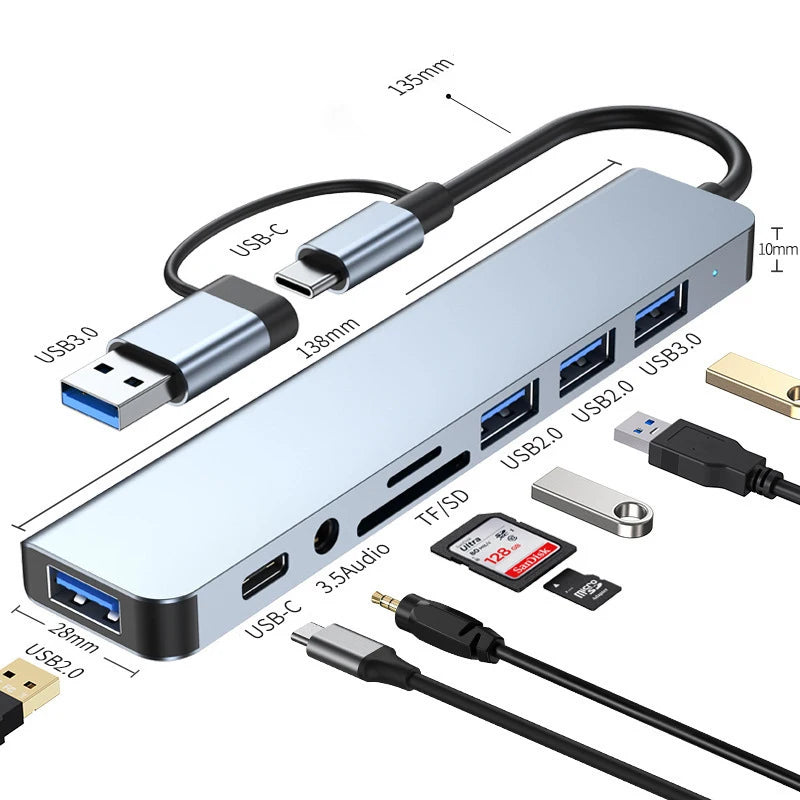 Multi-Port USB-C Adapter with 4K HDMI & Audio Jack