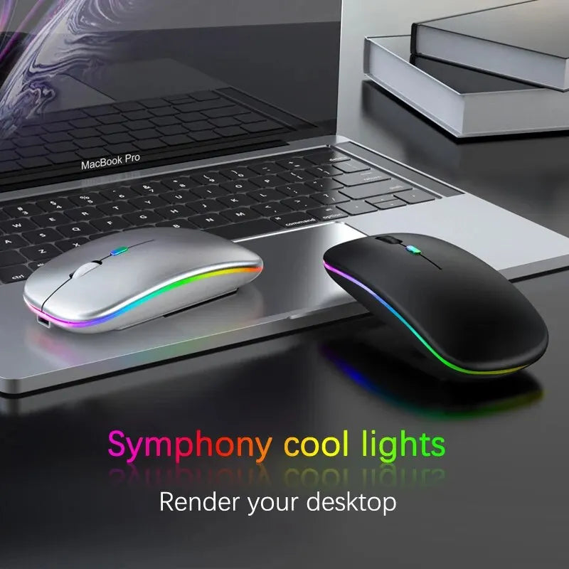 Ergonomic Dual-Mode Bluetooth Mouse with RGB Backlight